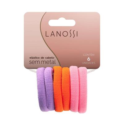 Elástico de Cabelo sem Metal Tangerine Lanossi 6 Unidades