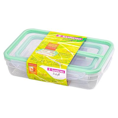 Kit 2 Potes Plásticos com Travas Hermético Verde Sanremo