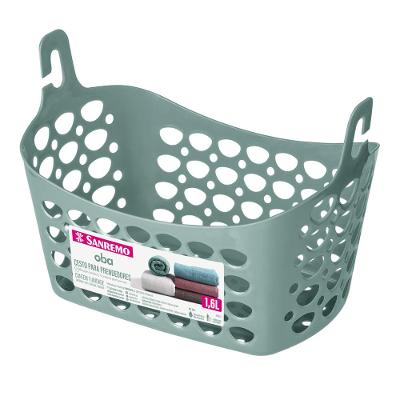 Cesto para Prendedor de Roupa Plástico Verde 1,6L Oba Sanremo