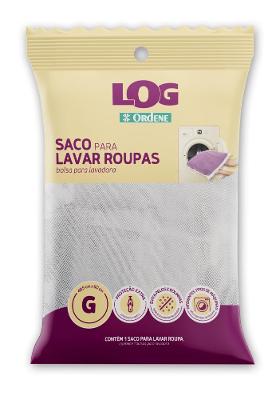 Saco para Lavar Roupa Delicada Grande 49,5x60cm Transparente Log Ordene