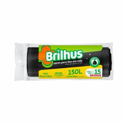 Saco de Lixo em Rolo 150L Brilhus Bettanin 15 Unidades