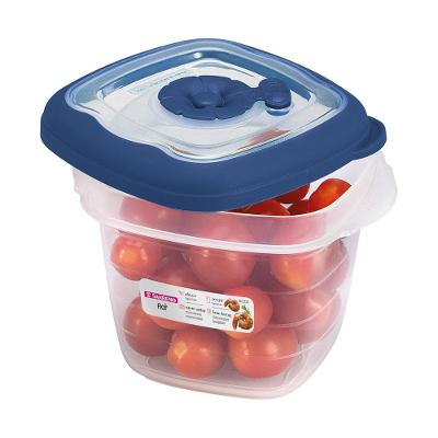 Pote Plástico Quadrado Hermético Azul 450ml Flor Sanremo