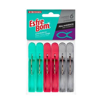 Prendedor de Roupa Plástico Mega EsfreBom Bettanin 6 Unidades