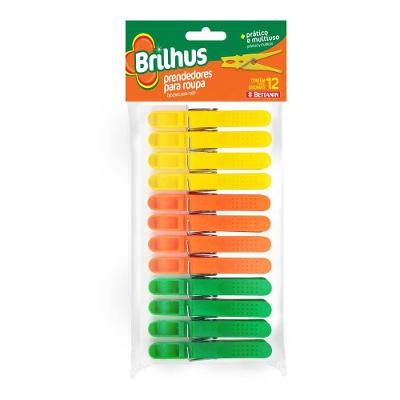 Prendedor de Roupa Plástico Brilhus Bettanin 12 Unidades