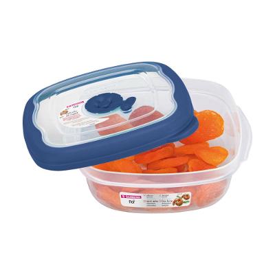 Pote Plástico Quadrado Hermético Azul 920ml Flor Sanremo