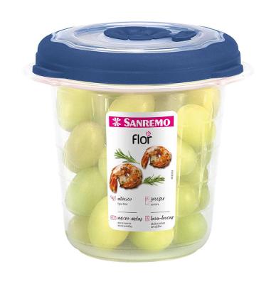 Pote Plástico Redondo Hermético Azul 480ml Flor Sanremo