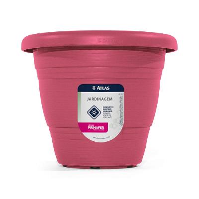 Vaso para Planta Plástico Redondo Rosa 14x17x17cm Atlas