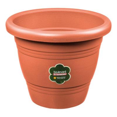 Vaso para Planta Plástico Redondo Marrom 13cm Boulevard Sanremo