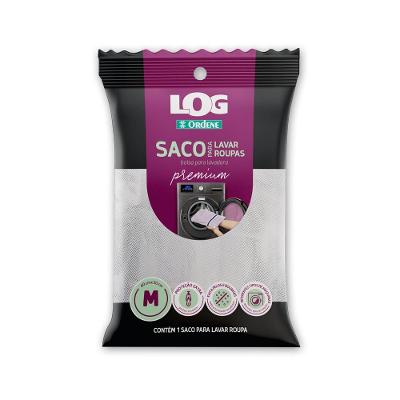 Saco para Lavar Roupa Premium Médio Branco/Azul Log Ordene