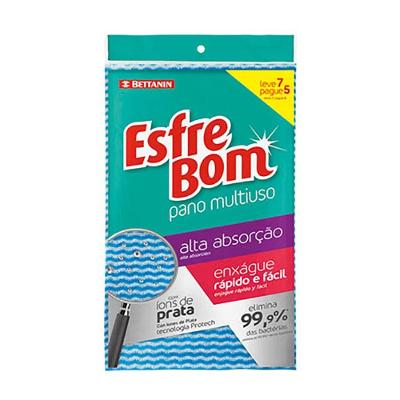 Pano Multiuso Antibacteriano Almofada Azul EsfreBom Bettanin Leve 7 Pague 5