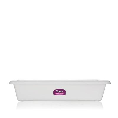 Travessa Retangular Plástica Média Branca 9,85L Sanremo