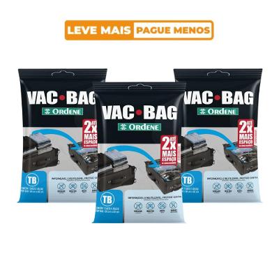 Kit 3 Sacos a Vácuo Organizador Trip Bag para Viagem Transparente 60x40cm Vac Bag Ordene