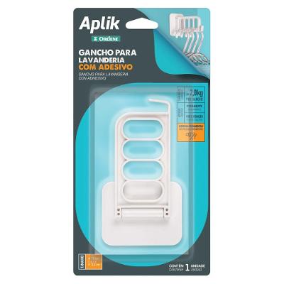 Gancho Plástico para Cabides com Adesivo Log Ordene