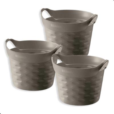 Kit Cesto Organizador Circular Plástico Castor 3L Sanremo 3 Unidades