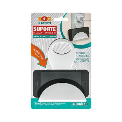 Suporte para Carregar Celular em Tomada Plástico Branco Log Ordene