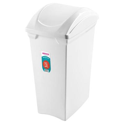 Lixeira Plástica com Tampa Basculante Branca 15L Sanremo