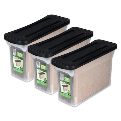 Kit 3 Caixas Organizadoras Arquivo Estreita Empilhável Cristal Ordene