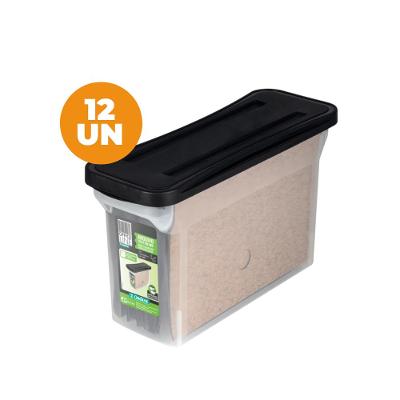 Kit 12 Caixas Organizadoras Arquivo Estreita Empilhável Cristal Ordene