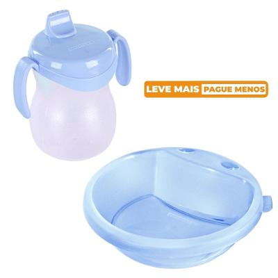 Kit Prato 450ml e Copo Infantil 310ml Azul Baby Sanremo
