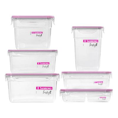 Kit Pote Plástico Hermético Freshy Açaí 6 Unidades Sanremo
