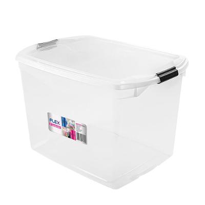 Caixa Organizadora Plástica Transparente 68L Flex Sanremo