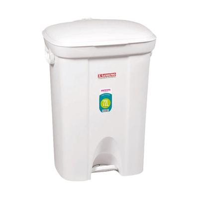 Lixeira Plástica com Pedal Branca 72L Casablanca Sanremo