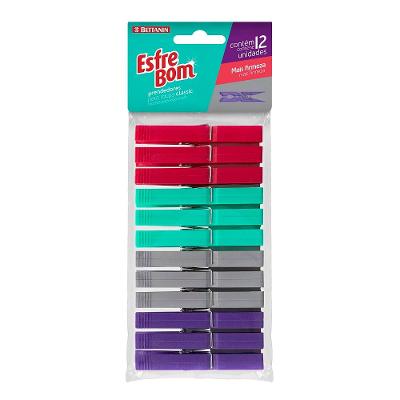 Prendedor de Roupa Plástico Classic EsfreBom Bettanin 12 Unidades