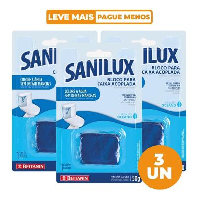 Kit Bloco para Caixa Acoplada Brisa do Oceano 3 unidades Sanilux Bettanin