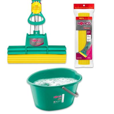 Kit Mop Sekito com Refil Extra e Balde 10L