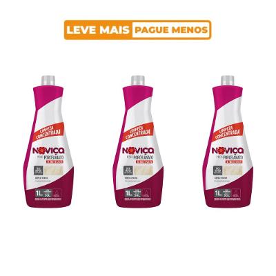 Kit 3 Limpador para Pisos Porcelanato Concentrado 1L Noviça Bettanin