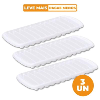 Kit 3 Formas de Gelo Palito Plástica Branca Casar Sanremo