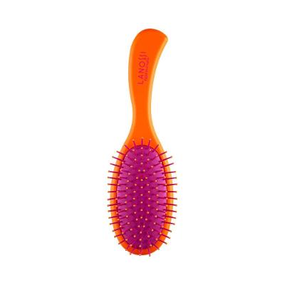 Escova de Cabelo Raquete Oval Laranja Essencial Lanossi