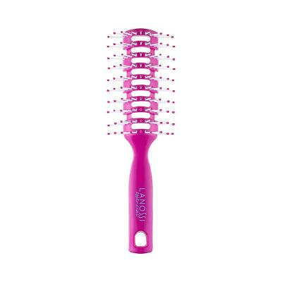 Escova de Cabelo Fio Único Plástica com Cerdas de Nylon Roxa Essencial Lanossi
