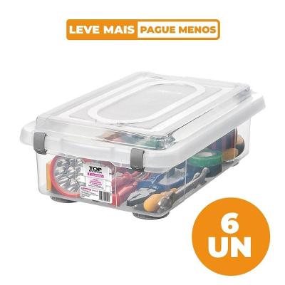 Kit Caixa Organizadora Transparente 8,6L Sanremo 6un