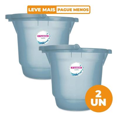 Kit 2 Baldes Plásticos Azul com Alça 12L Hydrus Sanremoo
