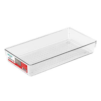 Cesto Organizador Plástico Multiuso G Clear 15,6cm Transparente Utti Ordene