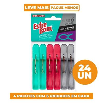 Kit 24 Prendedores de Roupa Plástico Mega EsfreBom Bettanin