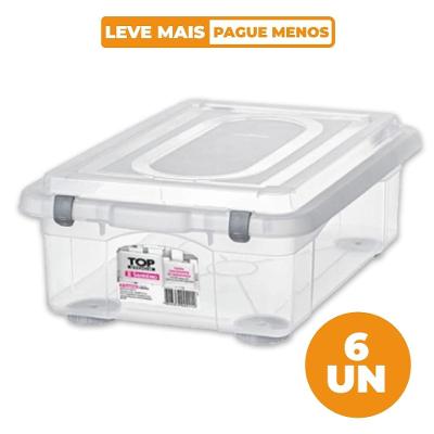 Kit 6 Caixas Organizadoras Transparentes 28,2L Top Stock Sanremo