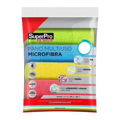 Pano Microfibra Multiuso 4un SuperPro