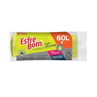 Saco de Lixo em Rolo com Citronela e Fundo Reforçado Pistache 60L EsfreBom Bettanin 25 Unidades