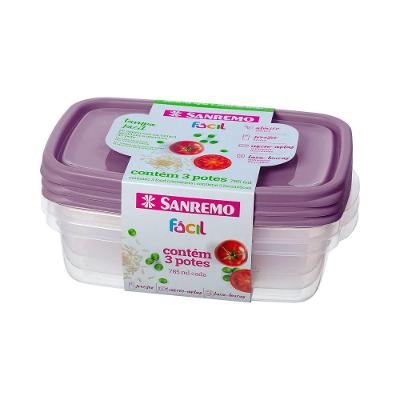 Kit 3 Potes Plásticos 785ML Fácil Sanremo