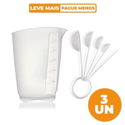 Kit Copo Medidor 500ml e Colheres Medidoras Casar Sanremo