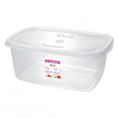 Pote Plástico Retangular Fácil Cristal 3,2L Sanremo