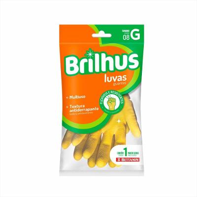 Luva Látex Multiuso Grande Amarela Brilhus Bettanin