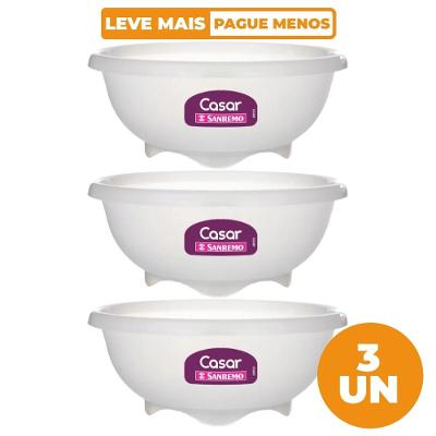 Kit 3 Tigelas Plásticas Transparentes 19cm Casar Sanremo