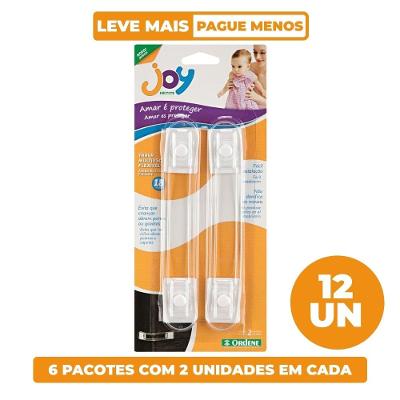 Kit Trava de Gaveta para Bebês Flexível 12cm Joy Ordene 12 Unidades