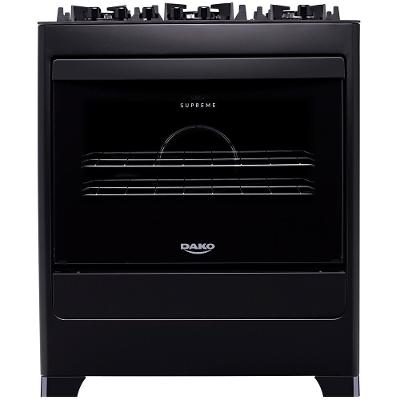 Fogão a Gás de Piso 5 Bocas Dako Supreme Glass Mesa de Vidro Preto