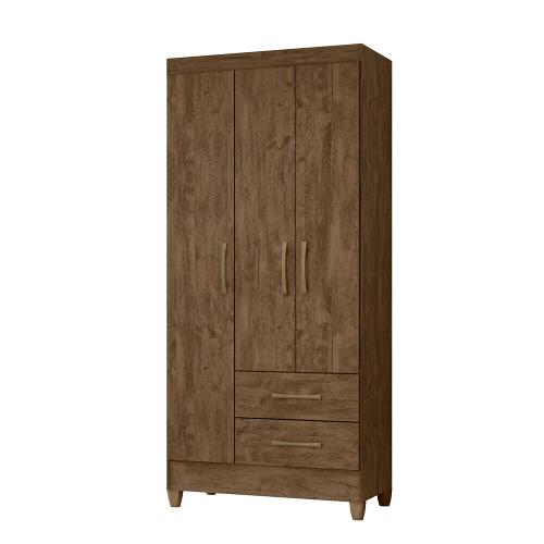 Guarda Roupa Roupeiro Lima 3 Portas 2 Gavetas e 4 Prateleiras Moval