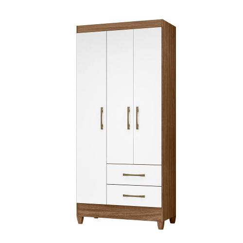 Guarda Roupa Roupeiro Lima 3 Portas 2 Gavetas e 4 Prateleiras Moval