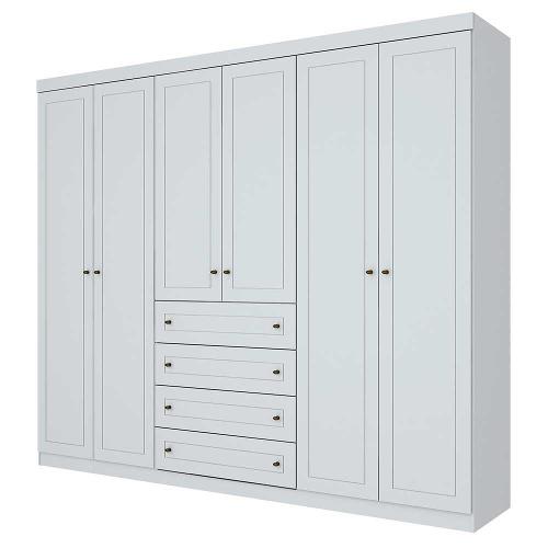 Guarda Roupa Casal 6 Portas 4 Gavetas Americano Henn